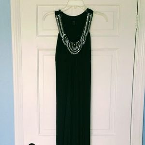 Olive Green & Sequence Maxi Dress